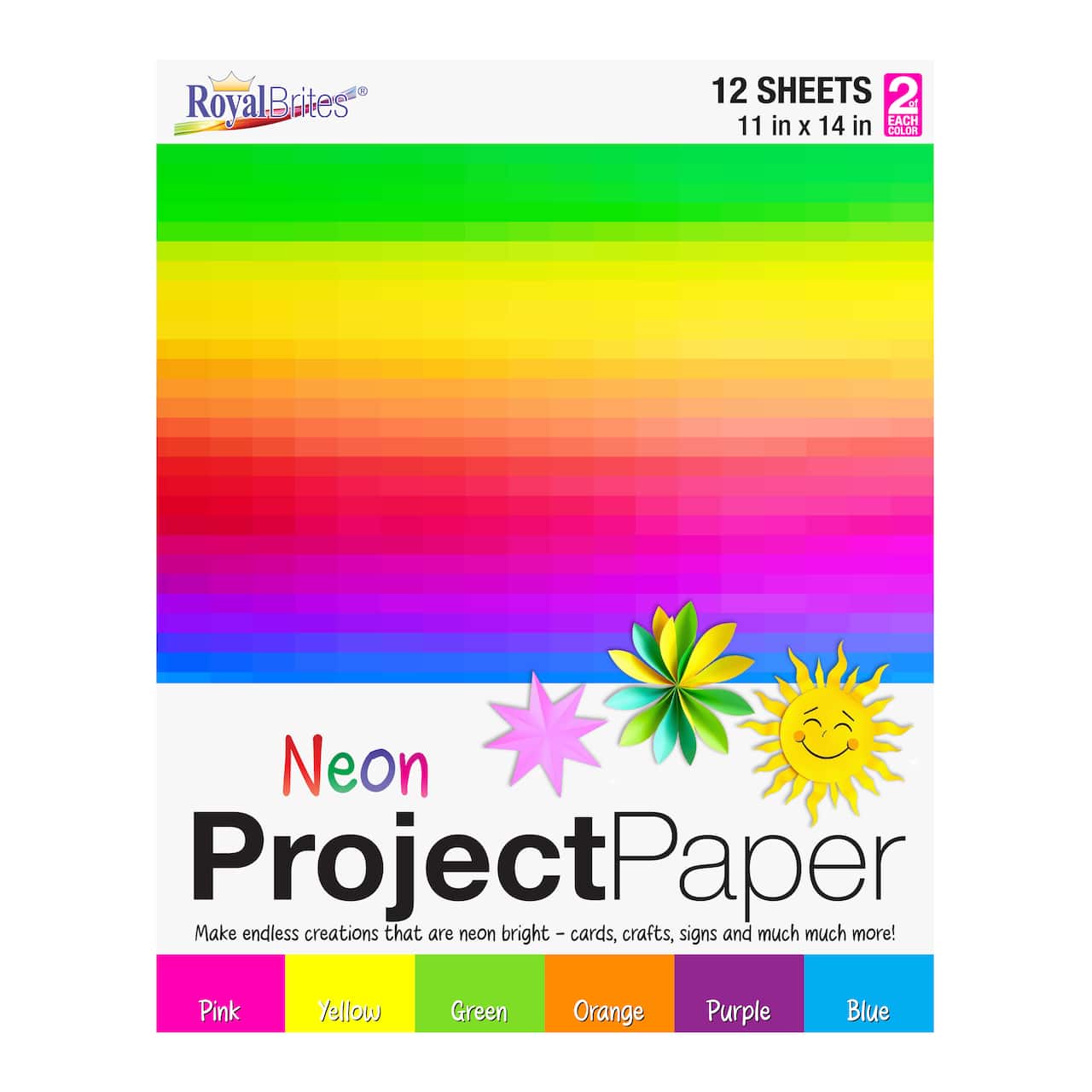 Royal Brites® 11" x 14" Neon Project Paper Pack